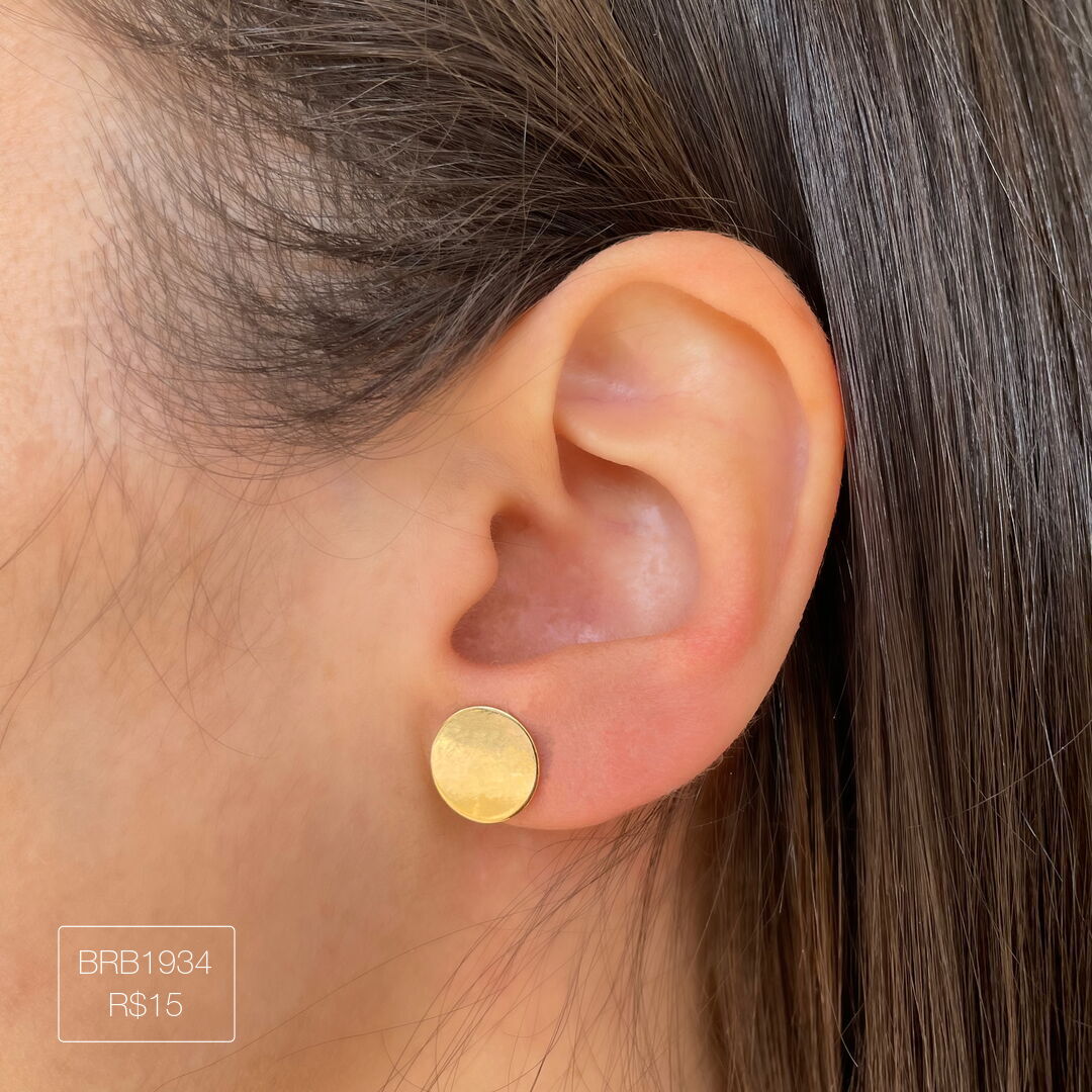 Brinco Círculo Liso Dourado